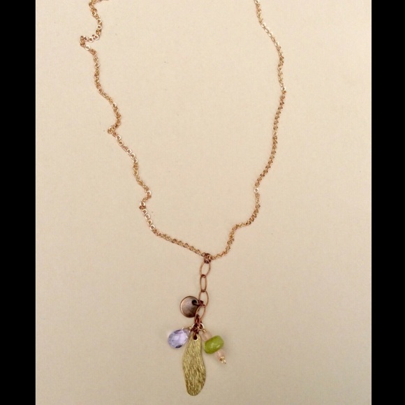 Handcrafted Sundance charm Gold plated natural gemstone Necklace - Picture 6 of 6